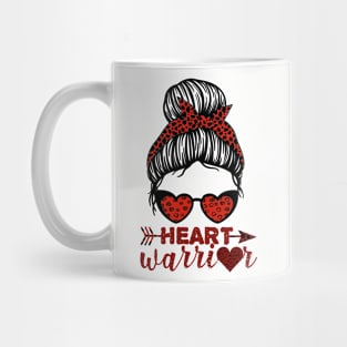 Messy Bun heart disease survivor chd awareness Mug